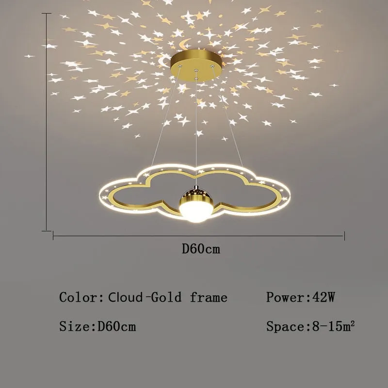 Modern LED Starry Sky Art Deco Chandelier For Bedroom