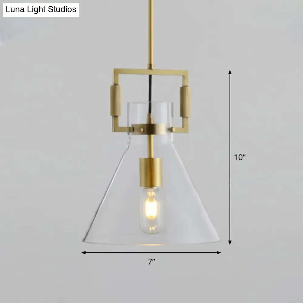Modernism Globe/Cylinder/Triangle Hanging Light Clear Glass 1 Head Ceiling Suspension Lamp for Dining Room