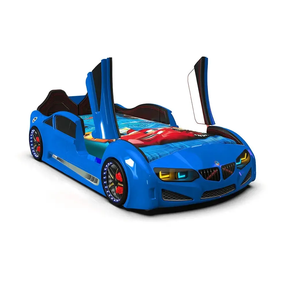 MZ Super Race Car Bed For Kids w/LEDs & Sound Effects
