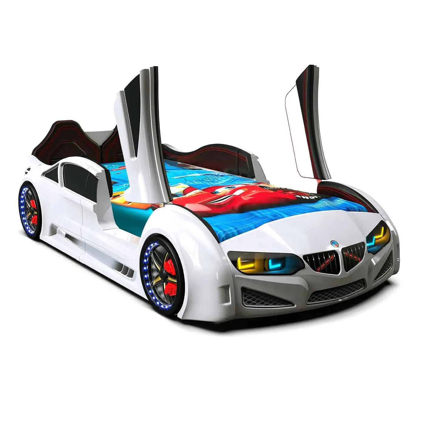 MZ Super Race Car Bed For Kids w/LEDs & Sound Effects