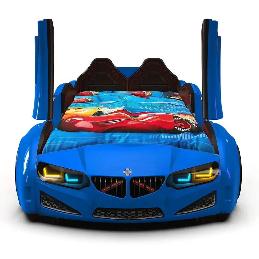 MZ Super Race Car Bed For Kids w/LEDs & Sound Effects