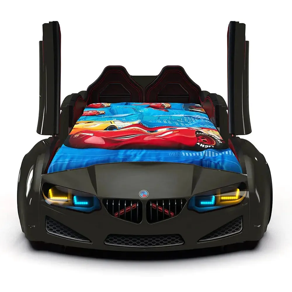 MZ Super Race Car Bed For Kids w/LEDs & Sound Effects