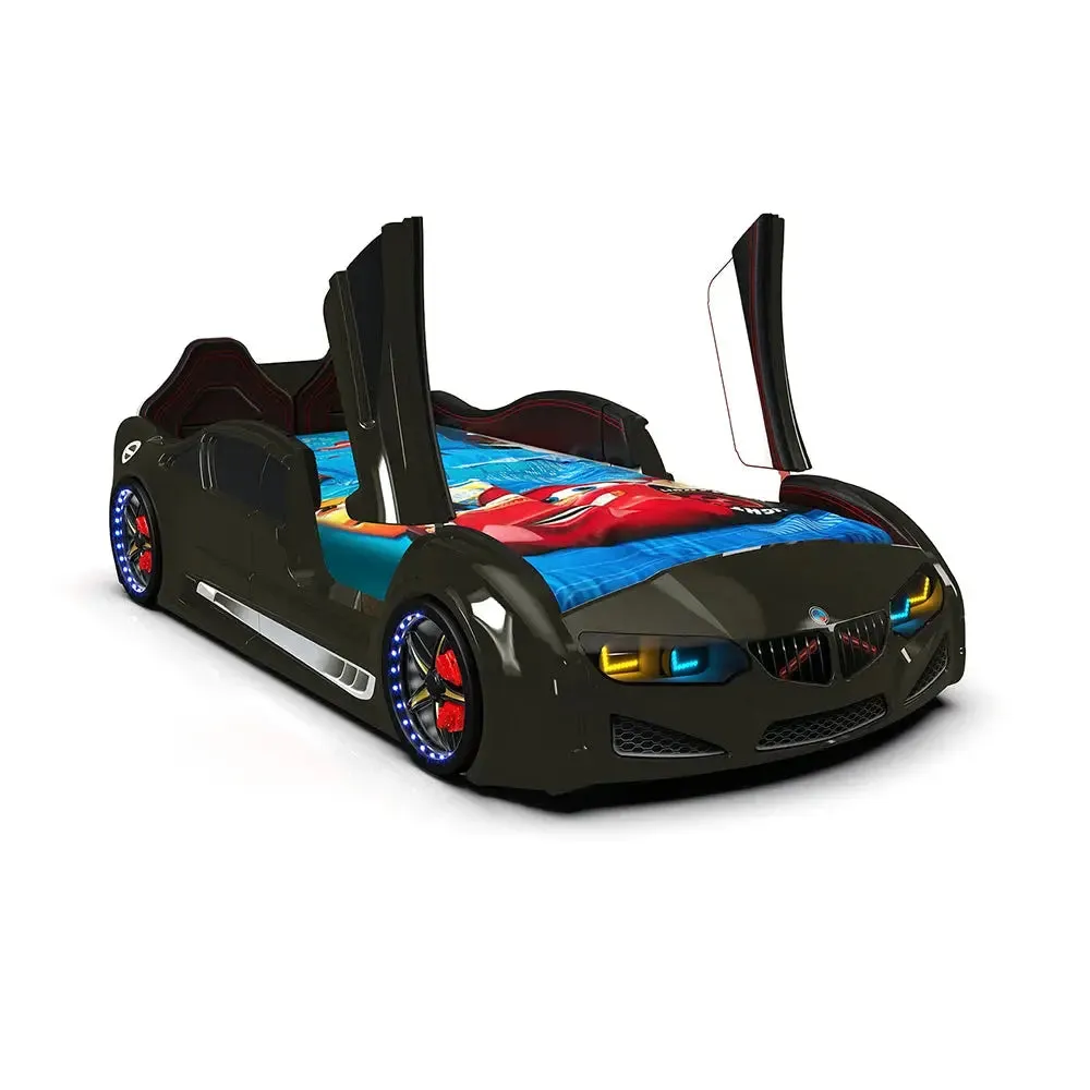 MZ Super Race Car Bed For Kids w/LEDs & Sound Effects