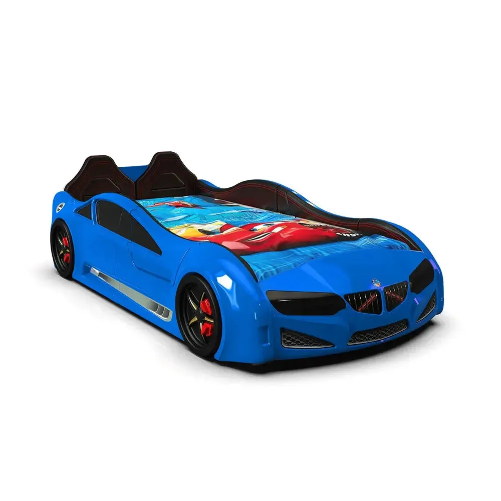 MZ Super Race Car Bed For Kids w/LEDs & Sound Effects