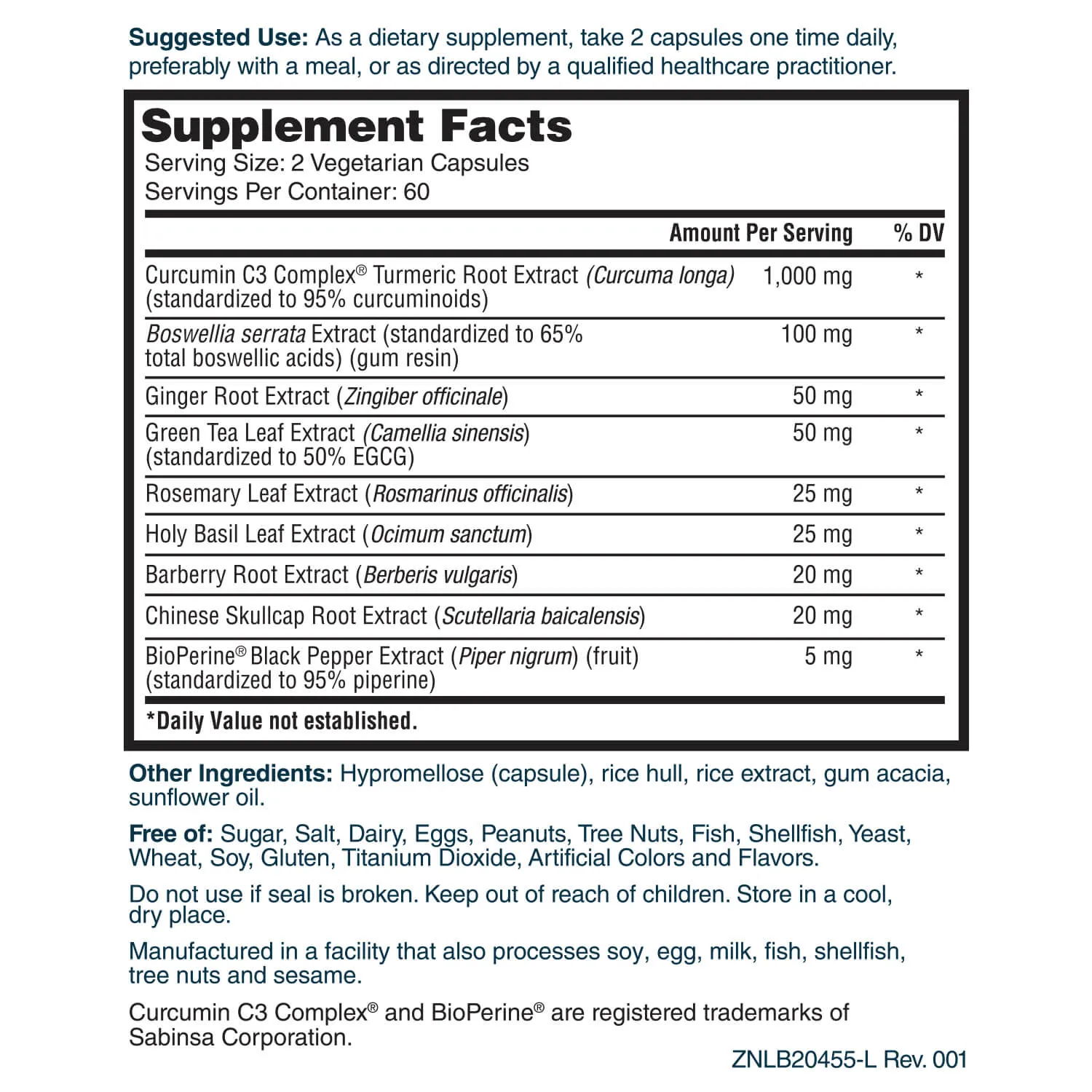 Nature's Lab Gold Whole Body Herbal Complex - 120 Capsules