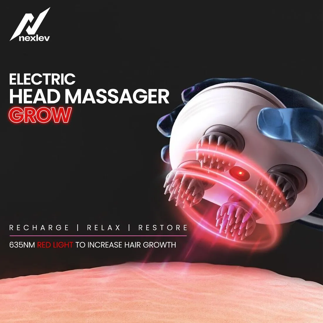 Nexlev-GROW Electric Head & Body Massager | HM-02 (Cred)