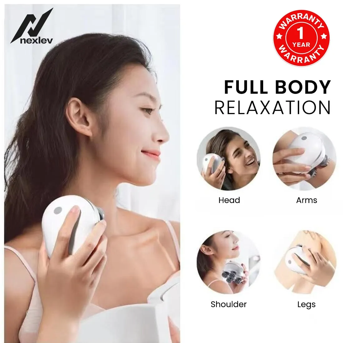 Nexlev-GROW Electric Head & Body Massager | HM-02 (Cred)