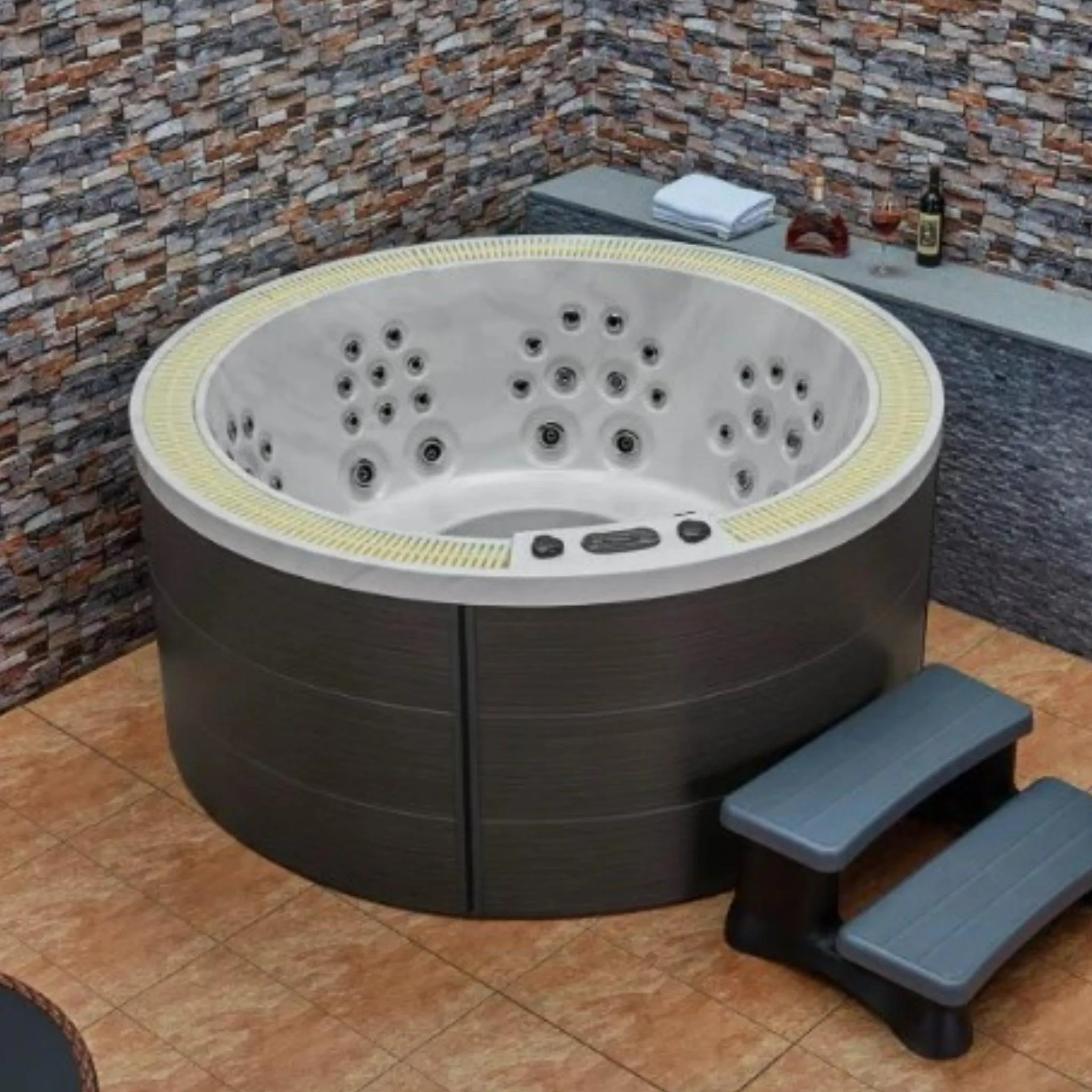 Oscar 6 Person Round Hot Tub Spa with 52 Jets & Bluetooth WS-007