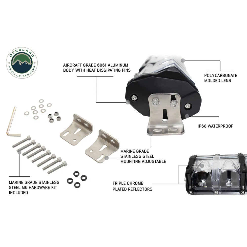 Overland Vehicle Systems - EKO 10" LED Light Bar with Variable Beam, DRL, RGB Back Light & 6 Brightness
