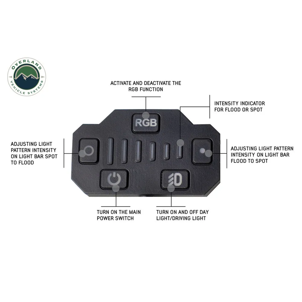 Overland Vehicle Systems - EKO 10" LED Light Bar with Variable Beam, DRL, RGB Back Light & 6 Brightness