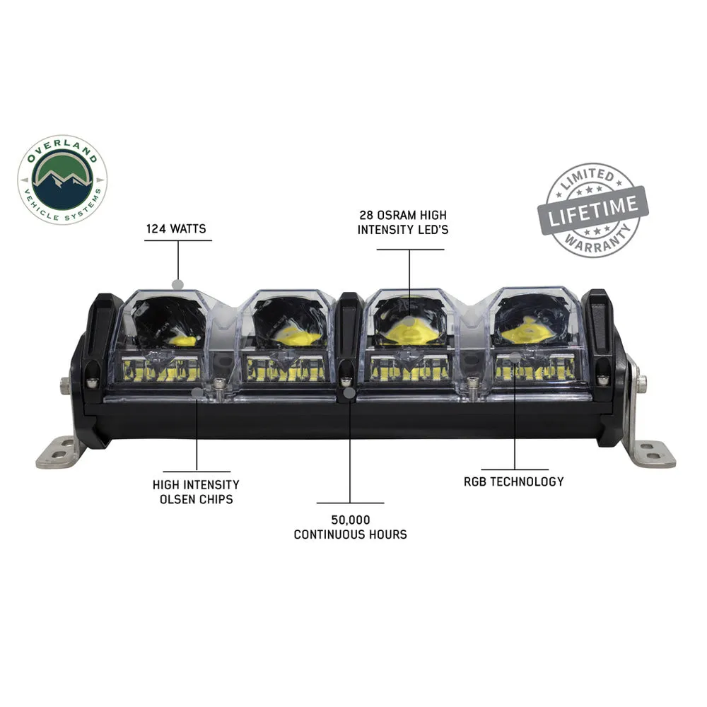 Overland Vehicle Systems - EKO 10" LED Light Bar with Variable Beam, DRL, RGB Back Light & 6 Brightness
