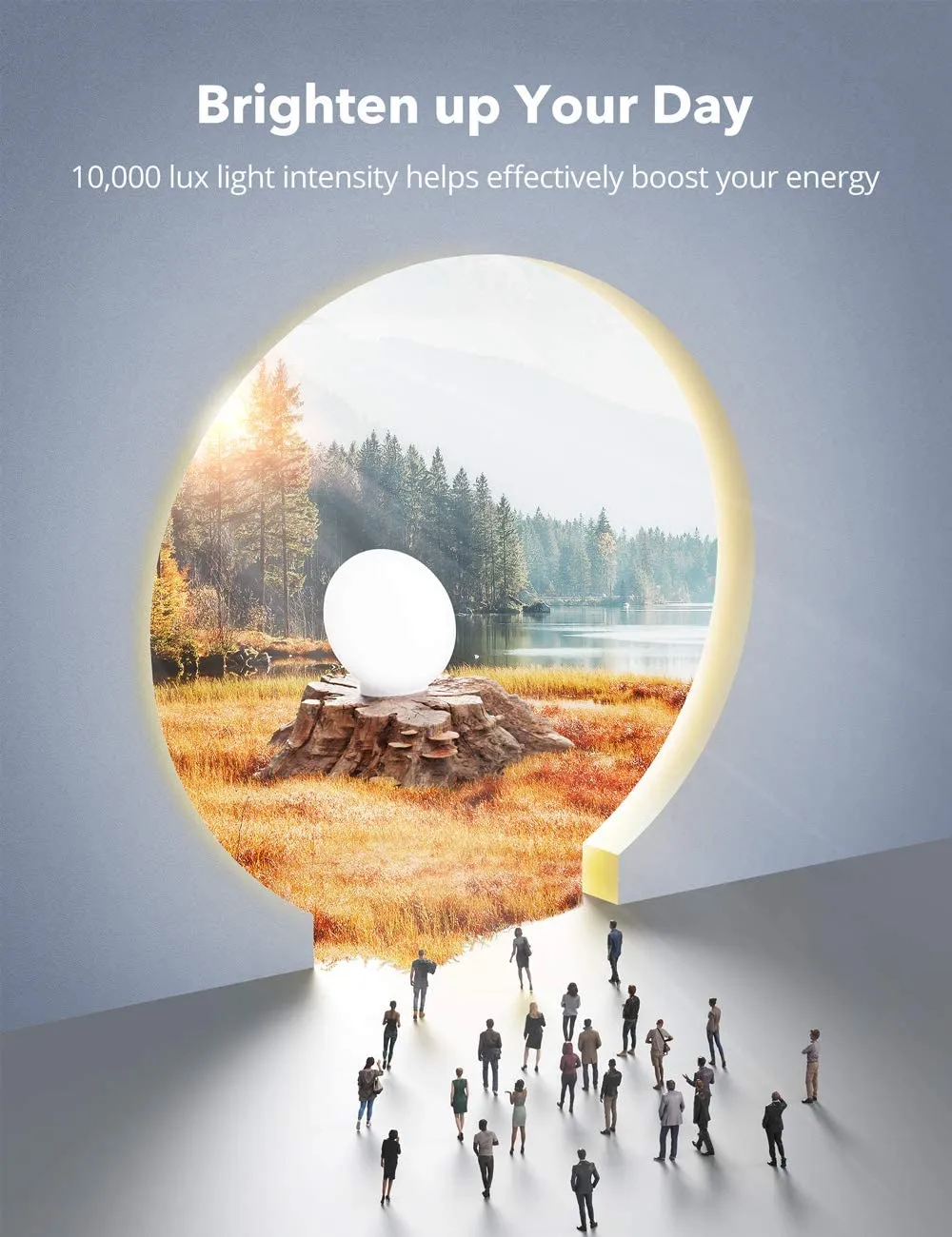 Patent Verified LED Therapy Lamp 19 , New Round Emotion Refresher with 60 Blubs