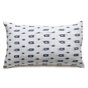 Peruvian Ikat Lumbar Pillow White