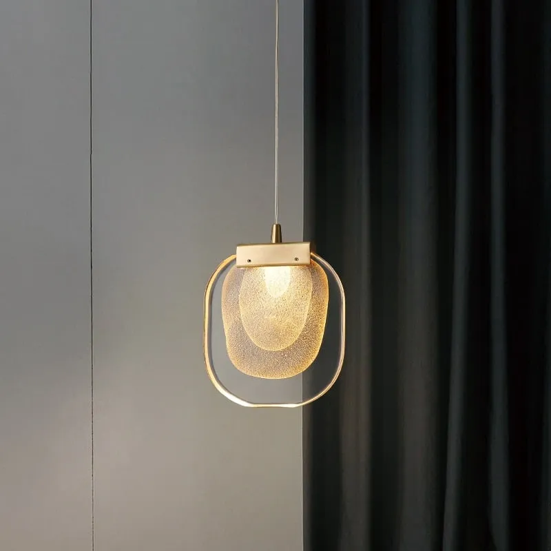 Post-modern Crystal Chandelier For Bedside Rotating Duplex Building Luxury Creative Personality Bar Copper Restaurant Droplight