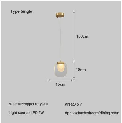 Post-modern Crystal Chandelier For Bedside Rotating Duplex Building Luxury Creative Personality Bar Copper Restaurant Droplight