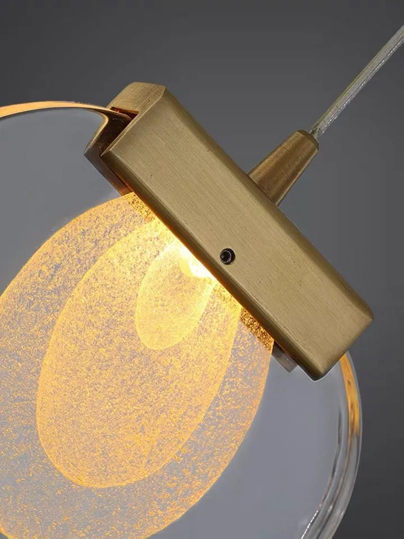 Post-modern Crystal Chandelier For Bedside Rotating Duplex Building Luxury Creative Personality Bar Copper Restaurant Droplight