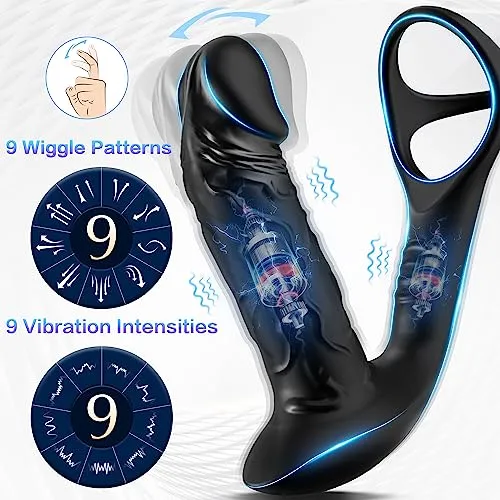 Prostate Massager with 9 Vibration Settings & Wiggle Motions