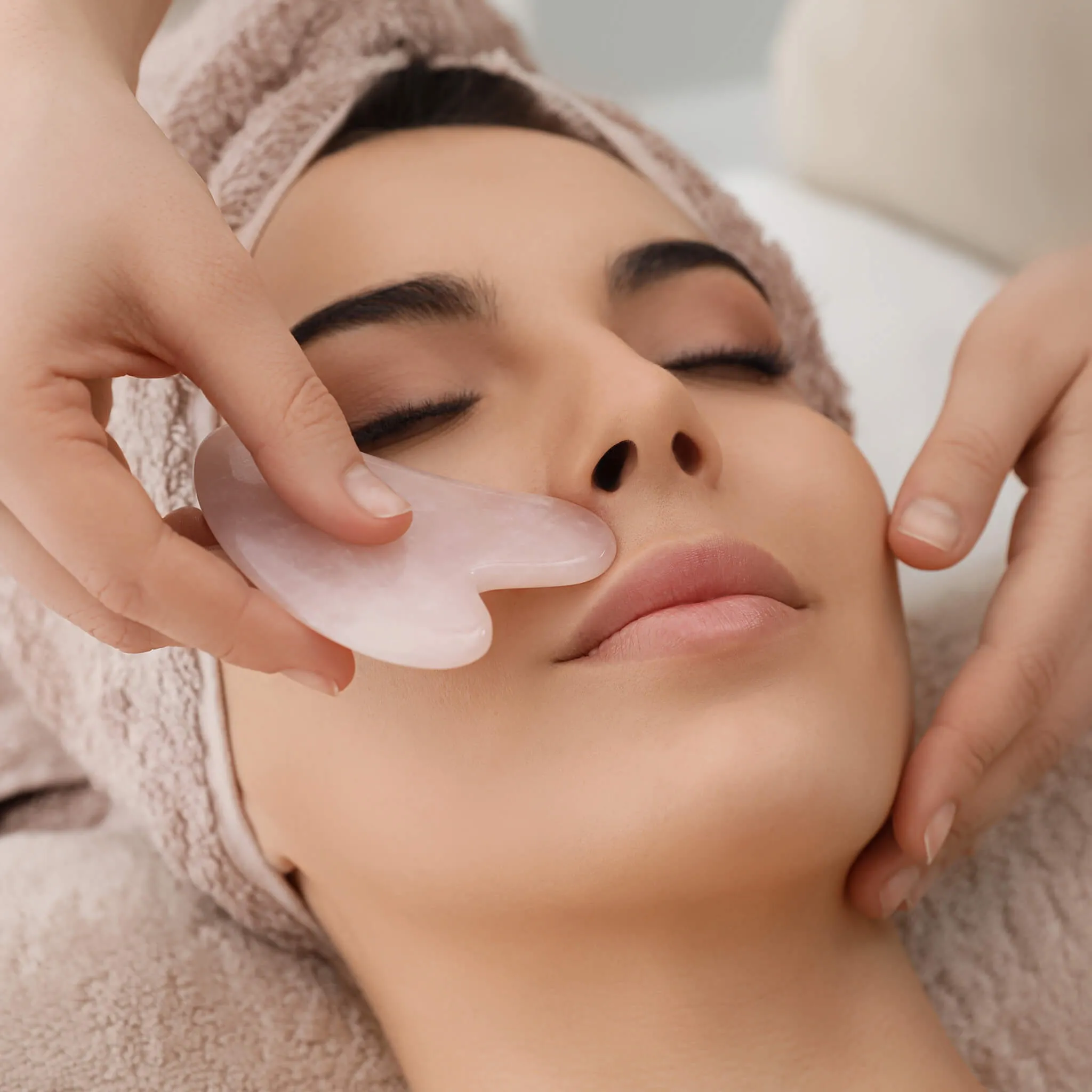 Quartz Facial Roller and Gua Sha Massage Set