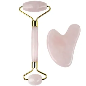 Quartz Facial Roller and Gua Sha Massage Set