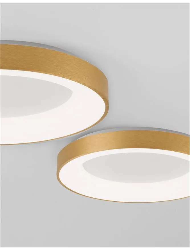 RAN Brushed Gold Aluminium & Acrylic Dimmable Warm Light Ring Flush Large - ID 10620