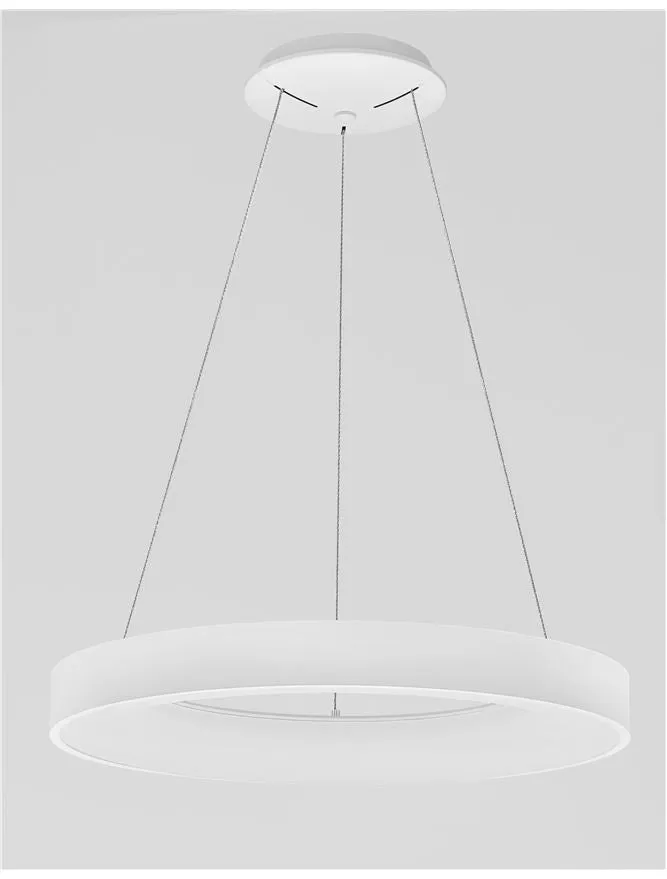 RAN Sandy White Aluminium & Acrylic Dimmable Warm Light Ring Pendant Large - ID 10417