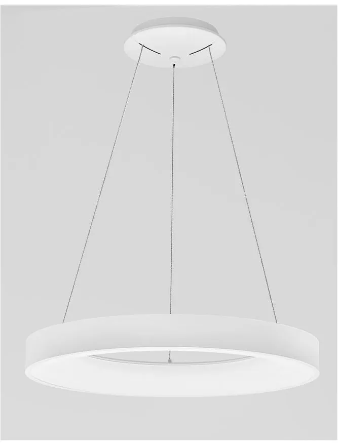 RAN Sandy White Aluminium & Acrylic Dimmable Warm Light Ring Pendant Large - ID 10417