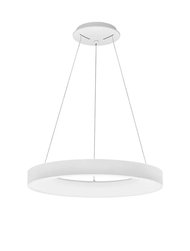 RAN Sandy White Aluminium & Acrylic Dimmable Warm Light Ring Pendant Large - ID 10417