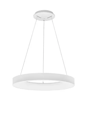 RAN Sandy White Aluminium & Acrylic Dimmable Warm Light Ring Pendant Large - ID 10417