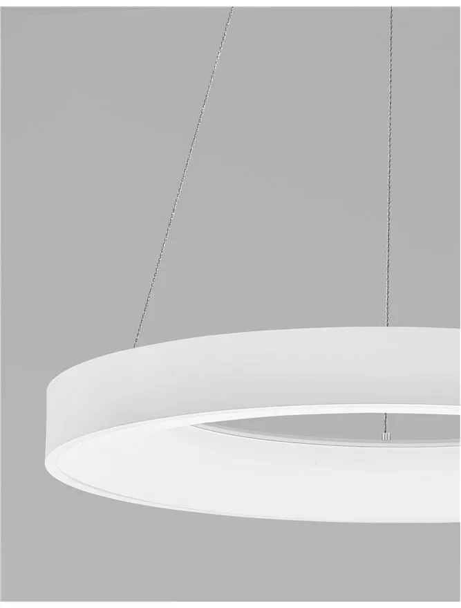 RAN Sandy White Aluminium & Acrylic Dimmable Warm Light Ring Pendant Large - ID 10417