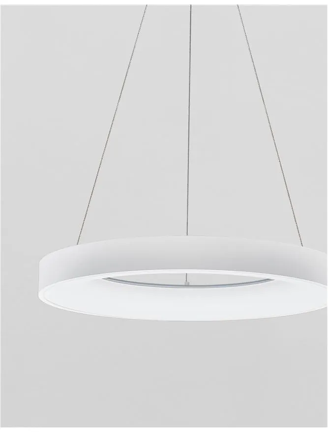 RAN Sandy White Aluminium & Acrylic Dimmable Warm Light Ring Pendant Large - ID 10417