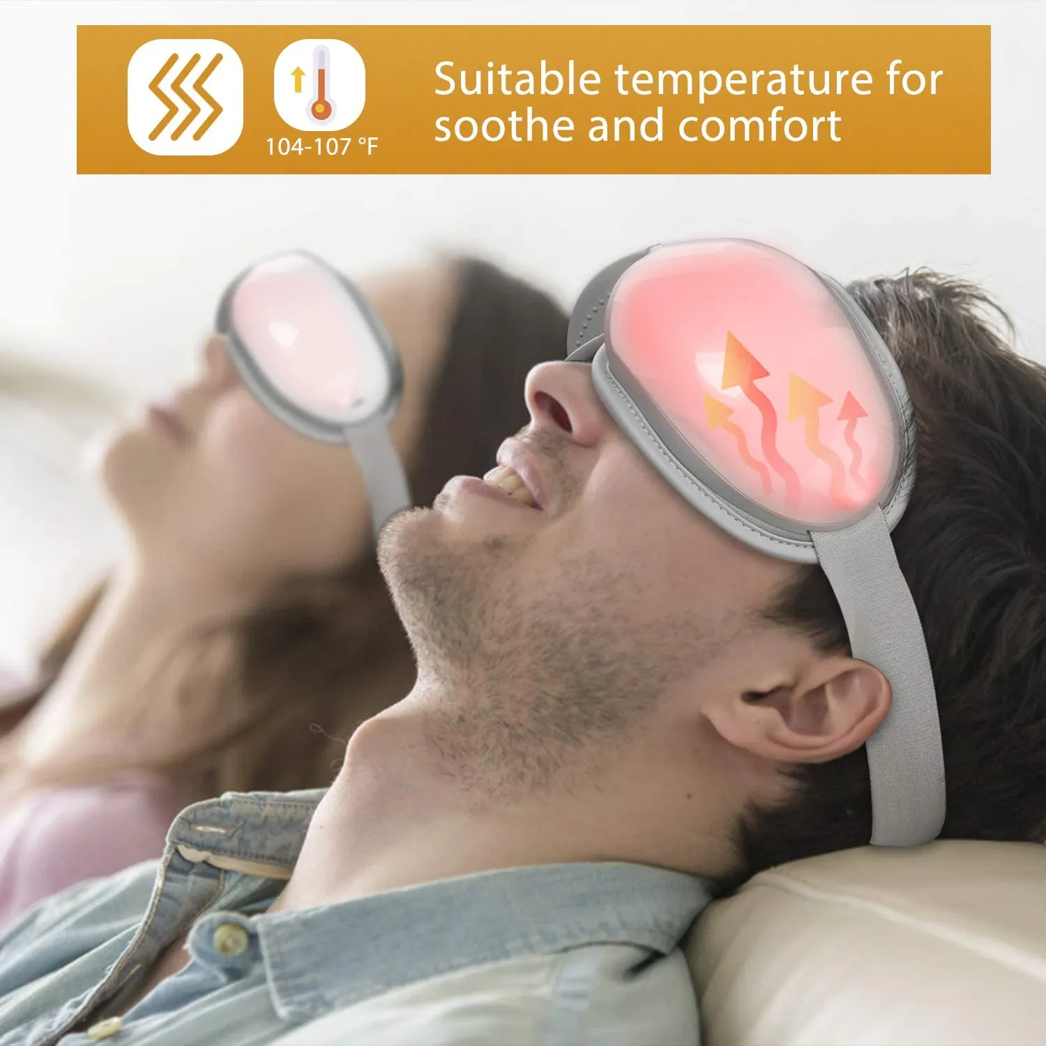 RENPHO Eye Massager with Heat Compression Bluetooth Music Rechargeable Therapy