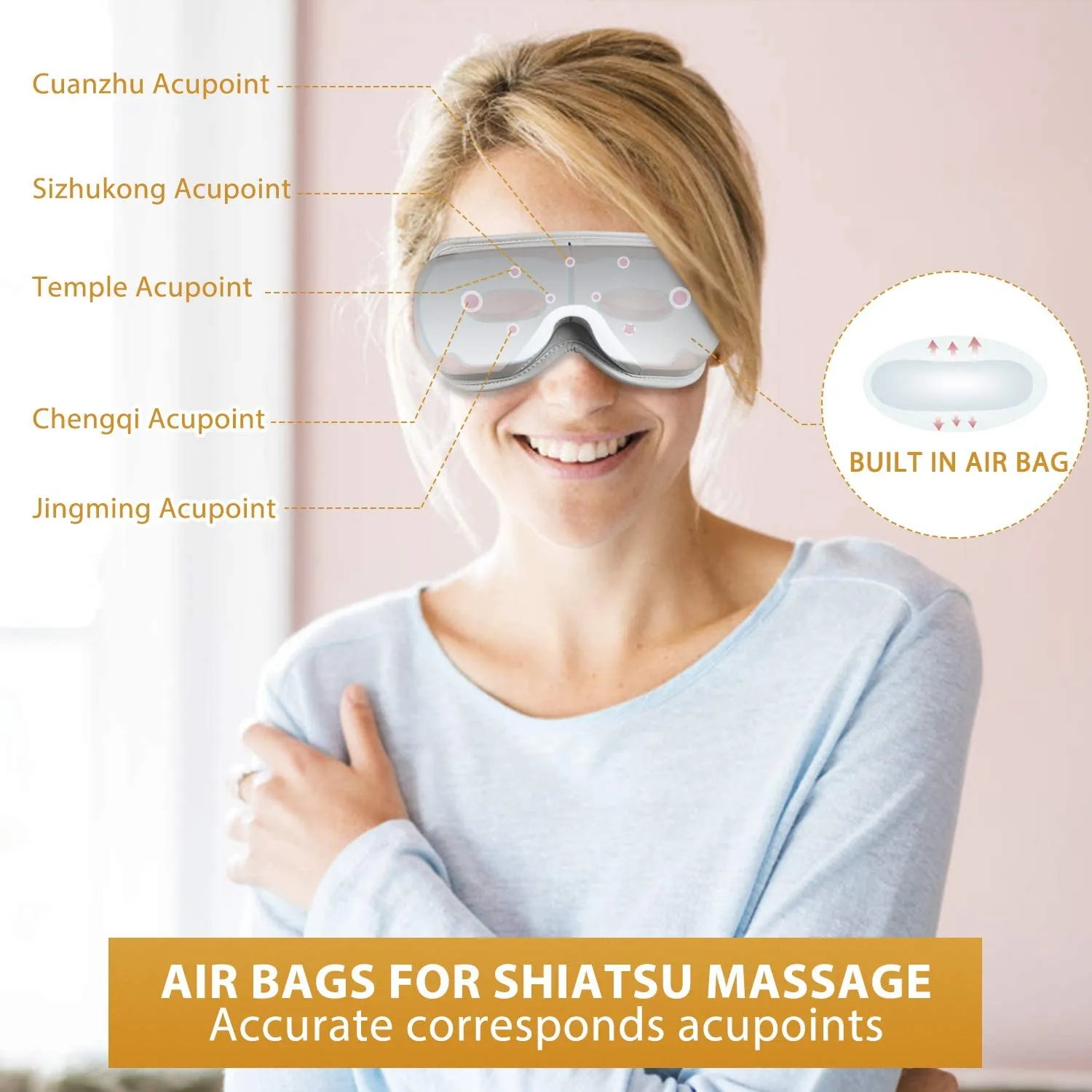 RENPHO Eye Massager with Heat Compression Bluetooth Music Rechargeable Therapy