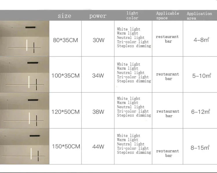 Restaurant Chandelier Led Minimalist Modern Fashion Minimalist Strip Light In The Bedroom Bar Table Lamp Chandelier