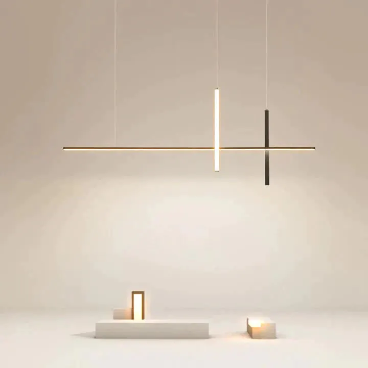 Restaurant Chandelier Led Minimalist Modern Fashion Minimalist Strip Light In The Bedroom Bar Table Lamp Chandelier