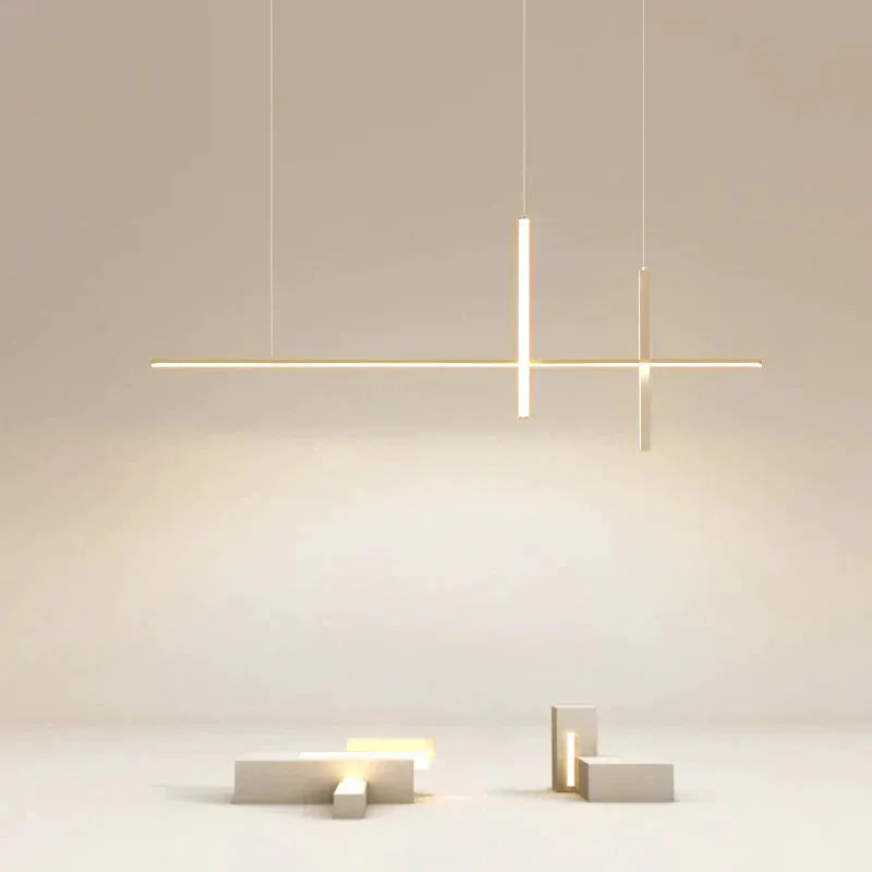 Restaurant Chandelier Led Minimalist Modern Fashion Minimalist Strip Light In The Bedroom Bar Table Lamp Chandelier
