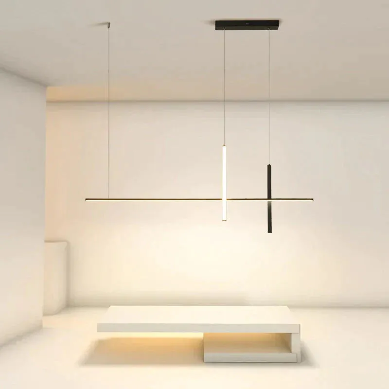 Restaurant Chandelier Led Minimalist Modern Fashion Minimalist Strip Light In The Bedroom Bar Table Lamp Chandelier