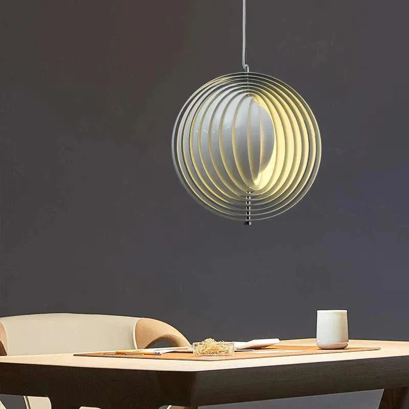 Rotary Moon Chandelier Living Room Bedroom Dining Room Lamps Wrought Iron Lamps