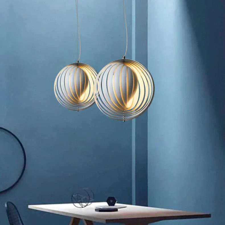 Rotary Moon Chandelier Living Room Bedroom Dining Room Lamps Wrought Iron Lamps