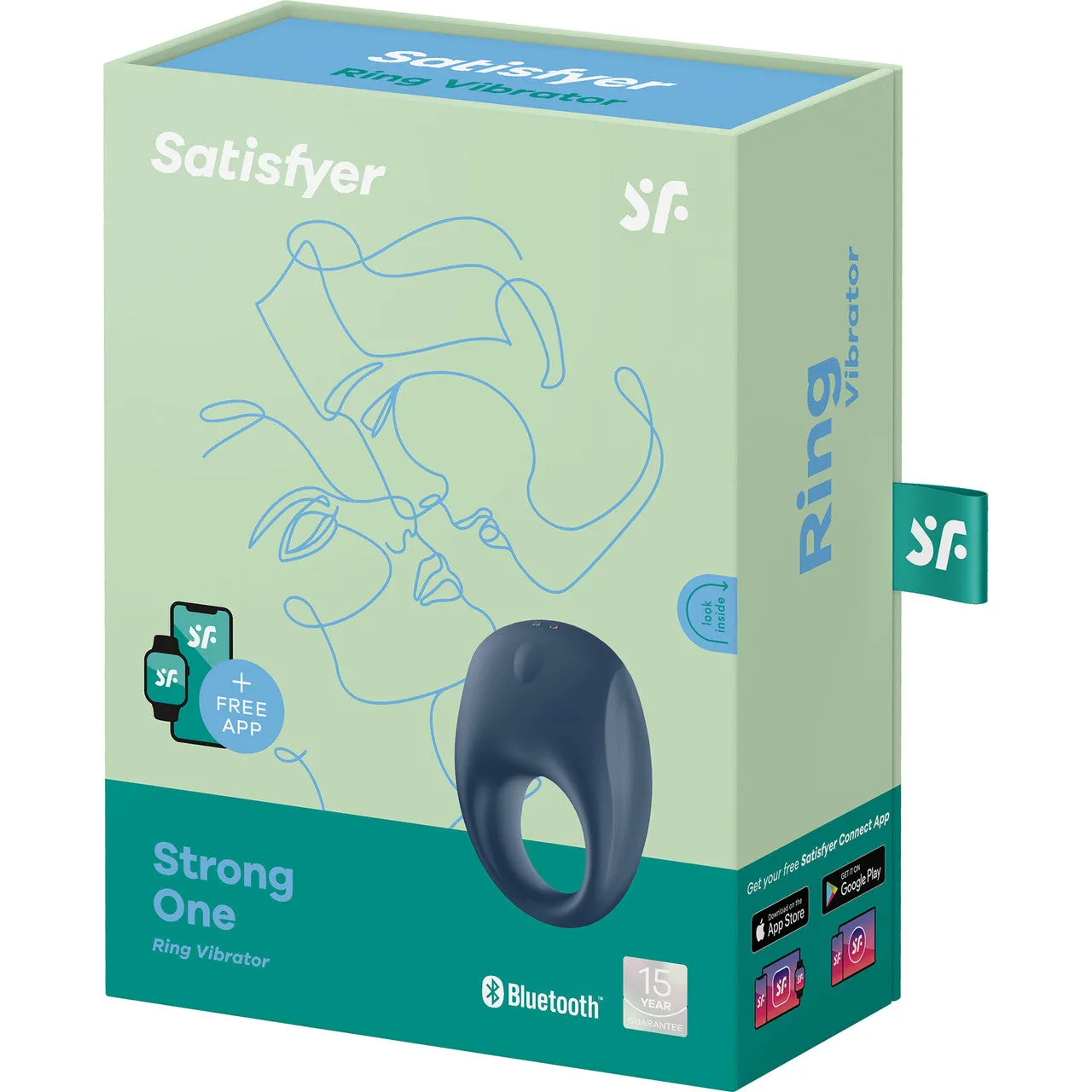 Rechargeable Silicone Vibrating Cock Ring with App Control - Satisfyer Strong One