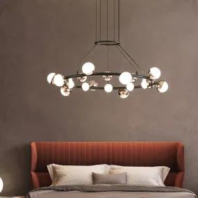 Simple And Creative Living Room Molecular Golden Chandelier Bedroom Nordic Personality Modern Designer Round Lamps