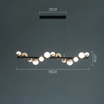 Simple And Creative Living Room Molecular Golden Chandelier Bedroom Nordic Personality Modern Designer Round Lamps