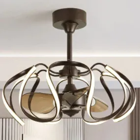 Simple Invisible Ceiling Fan Lamp Bedroom Dining Room with Electric Fan Chandelier Integrated