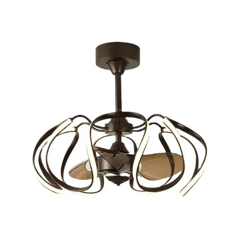 Simple Invisible Ceiling Fan Lamp Bedroom Dining Room with Electric Fan Chandelier Integrated