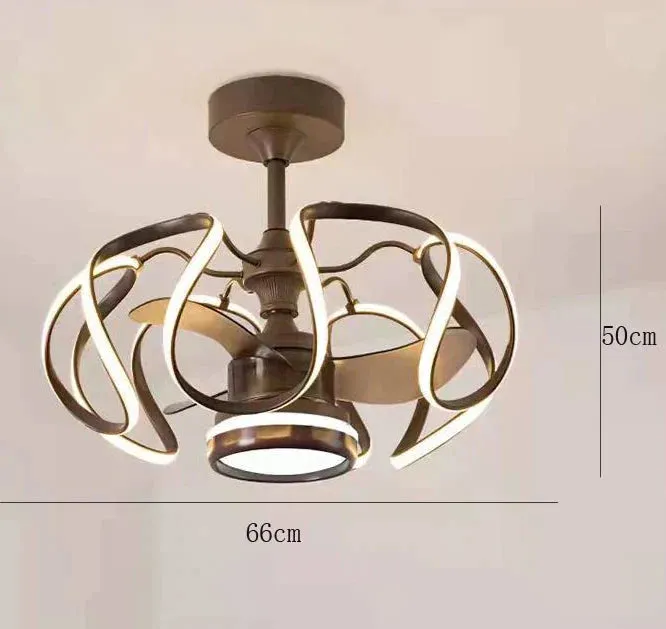 Simple Invisible Ceiling Fan Lamp Bedroom Dining Room with Electric Fan Chandelier Integrated