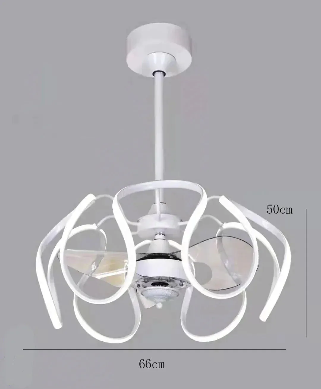 Simple Invisible Ceiling Fan Lamp Bedroom Dining Room with Electric Fan Chandelier Integrated