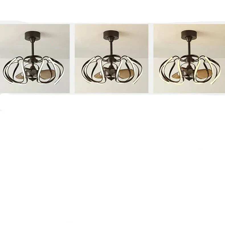 Simple Invisible Ceiling Fan Lamp Bedroom Dining Room with Electric Fan Chandelier Integrated