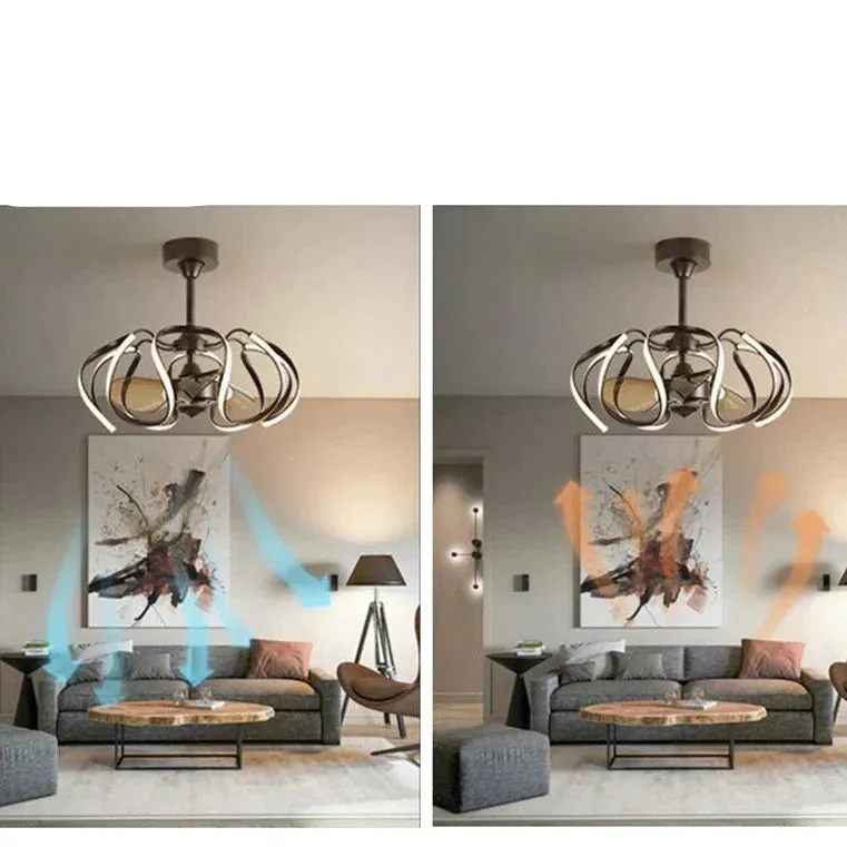 Simple Invisible Ceiling Fan Lamp Bedroom Dining Room with Electric Fan Chandelier Integrated