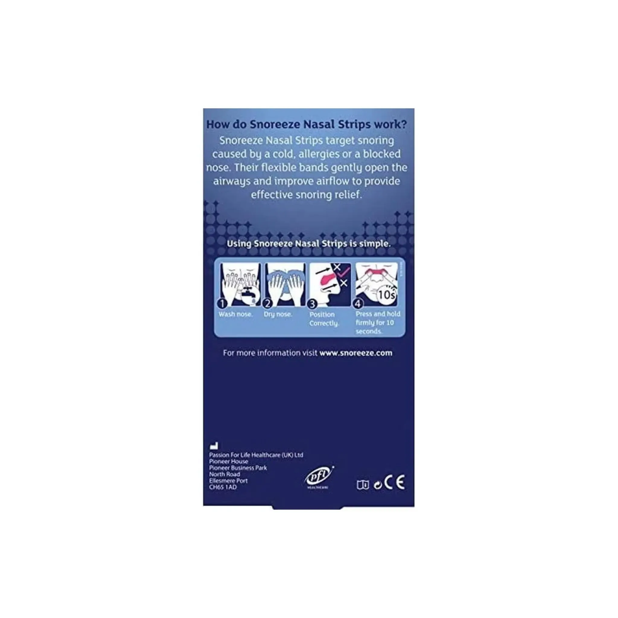 Snoreeze Small/Medium Nasal Strips for Snoring - Pack of 10