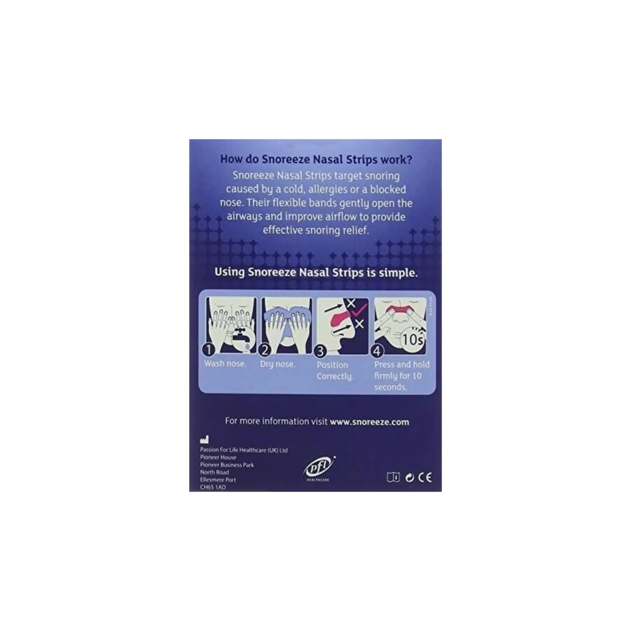 Snoreeze Small/Medium Nasal Strips for Snoring - Pack of 10