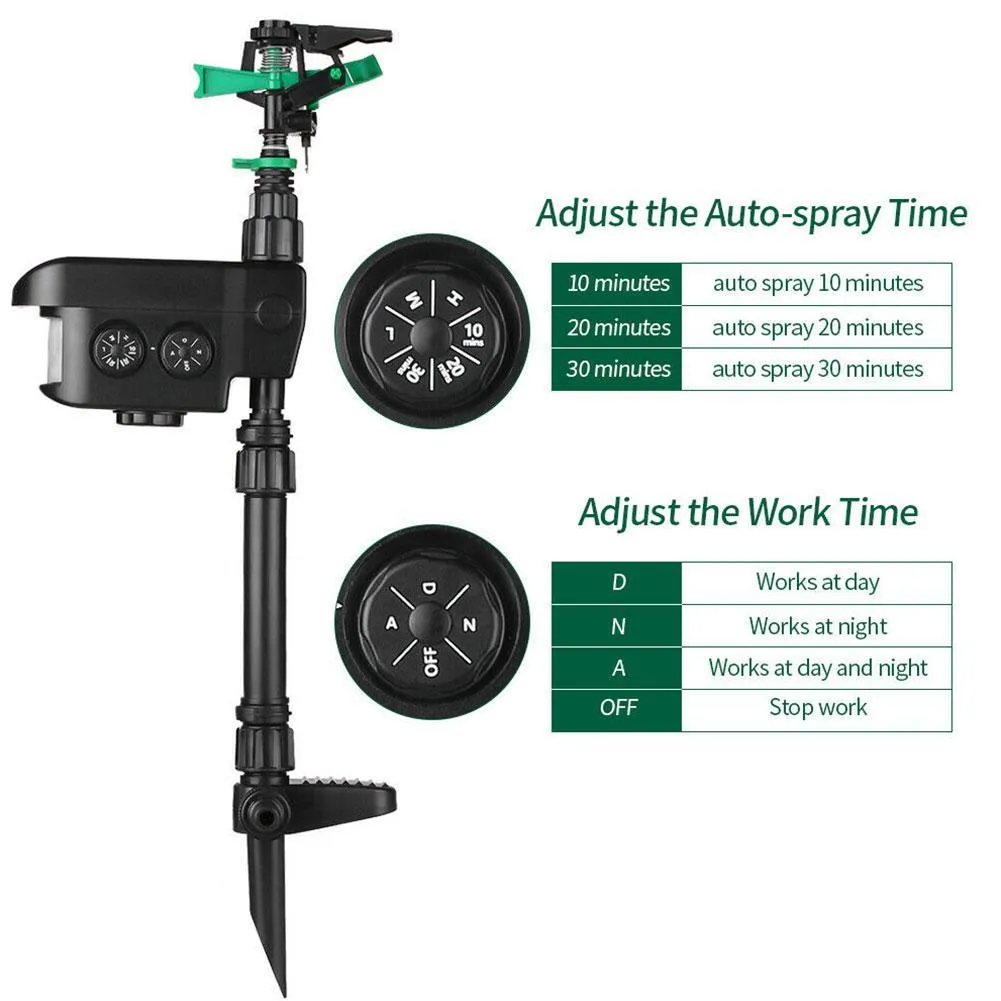 Solar Powered Motion Activated Deer Sprinkler PACK of 2 - Get Rid Of Deer